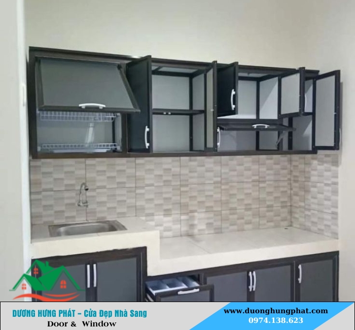 tu bếp nhôm kính quận 12 TP.HCM